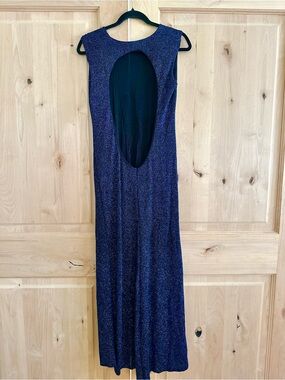 Vintage Y2K Navy Sparkle Open Back Maxi Dress